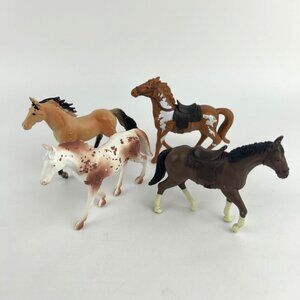 Popak New Ray Plastic Toy Horse Figures Set of 4 PVC